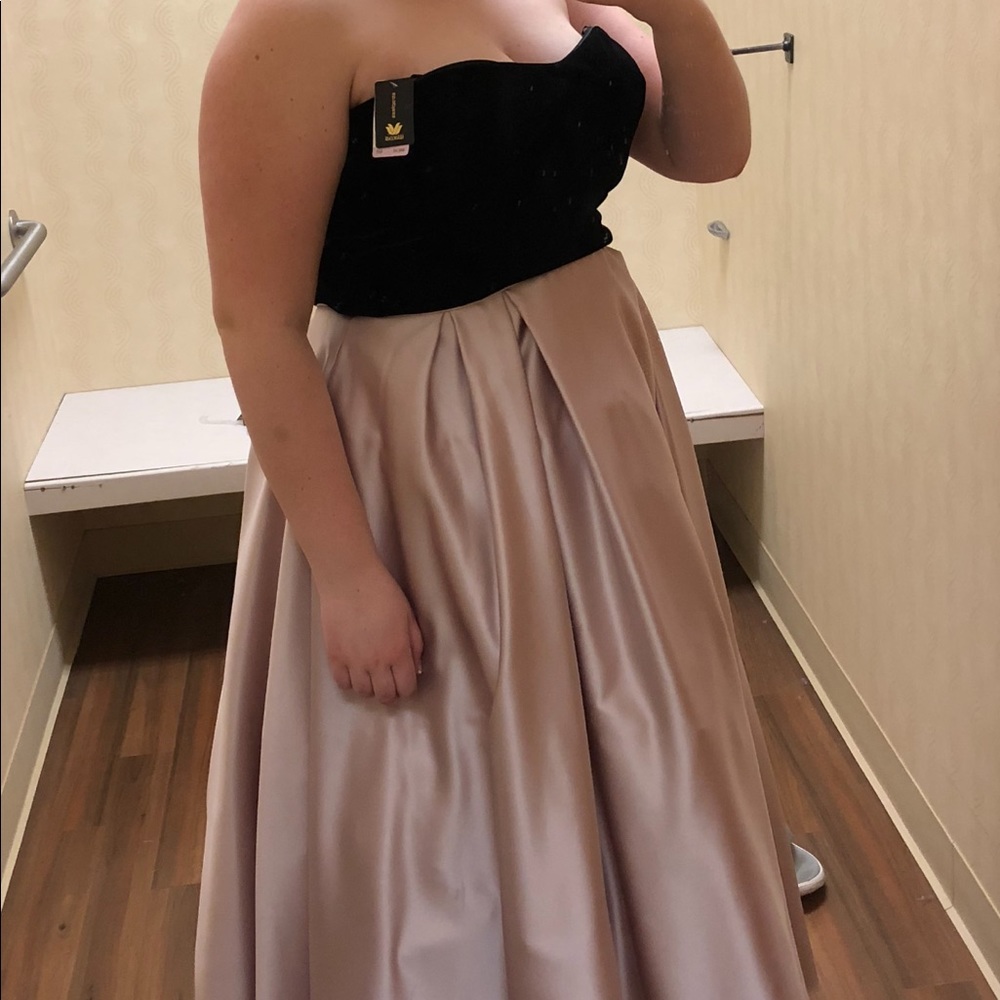 Pink and Black Formal Gown